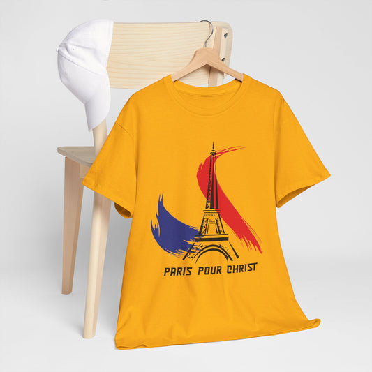 Paris Pour Christ - T-shirt unisexe en coton épais Édition spéciale 