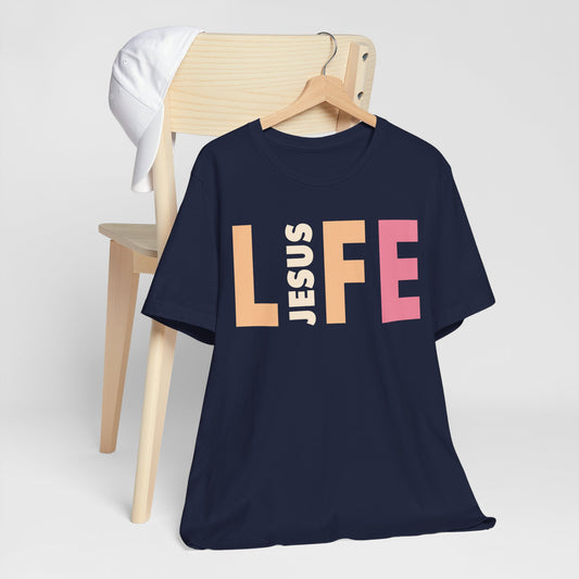 Jesus Is The Life - Unisex T-shirt à manches courtes en jersey 