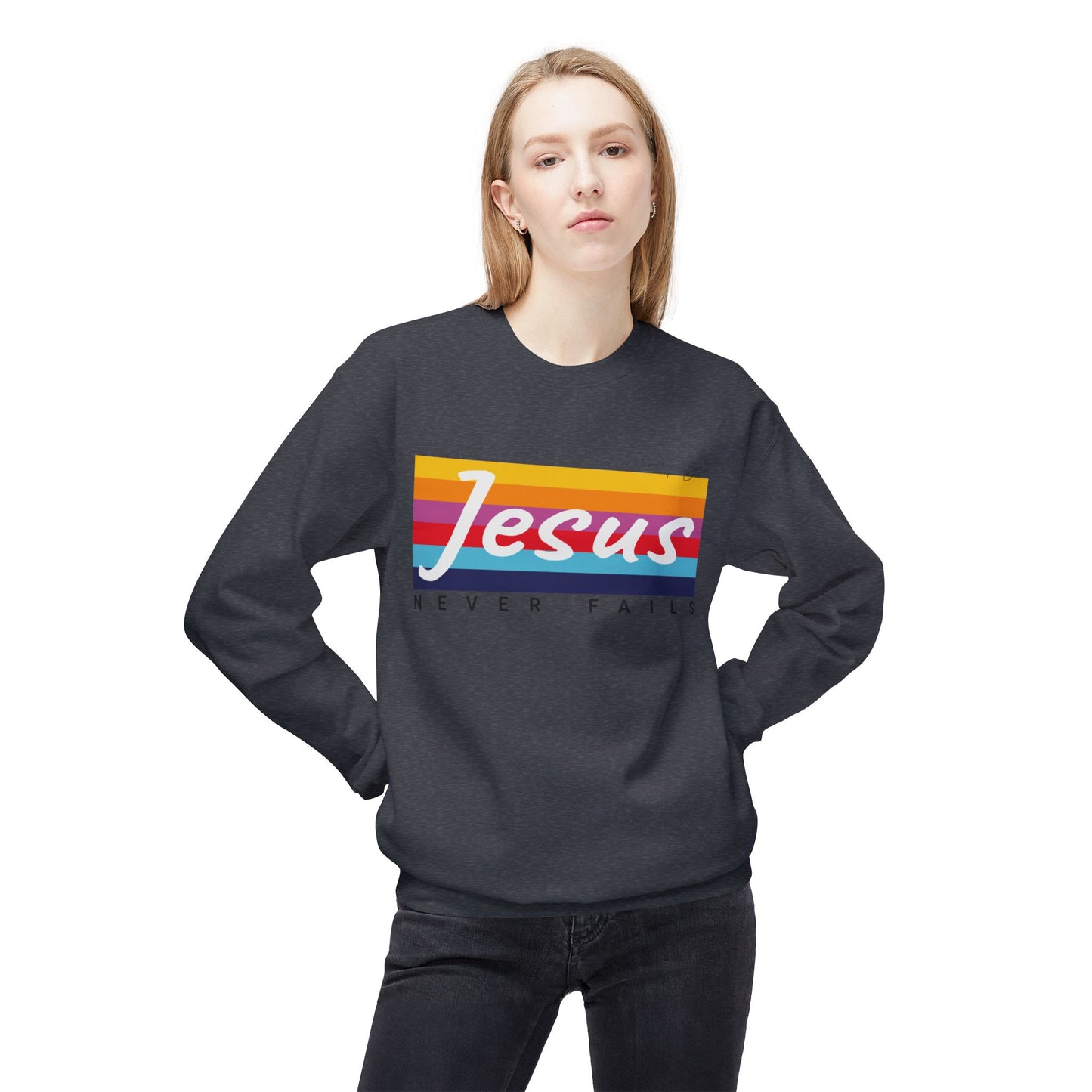 Jesus Never Fails - Unisex Softstyle Fleece Sweatshirt