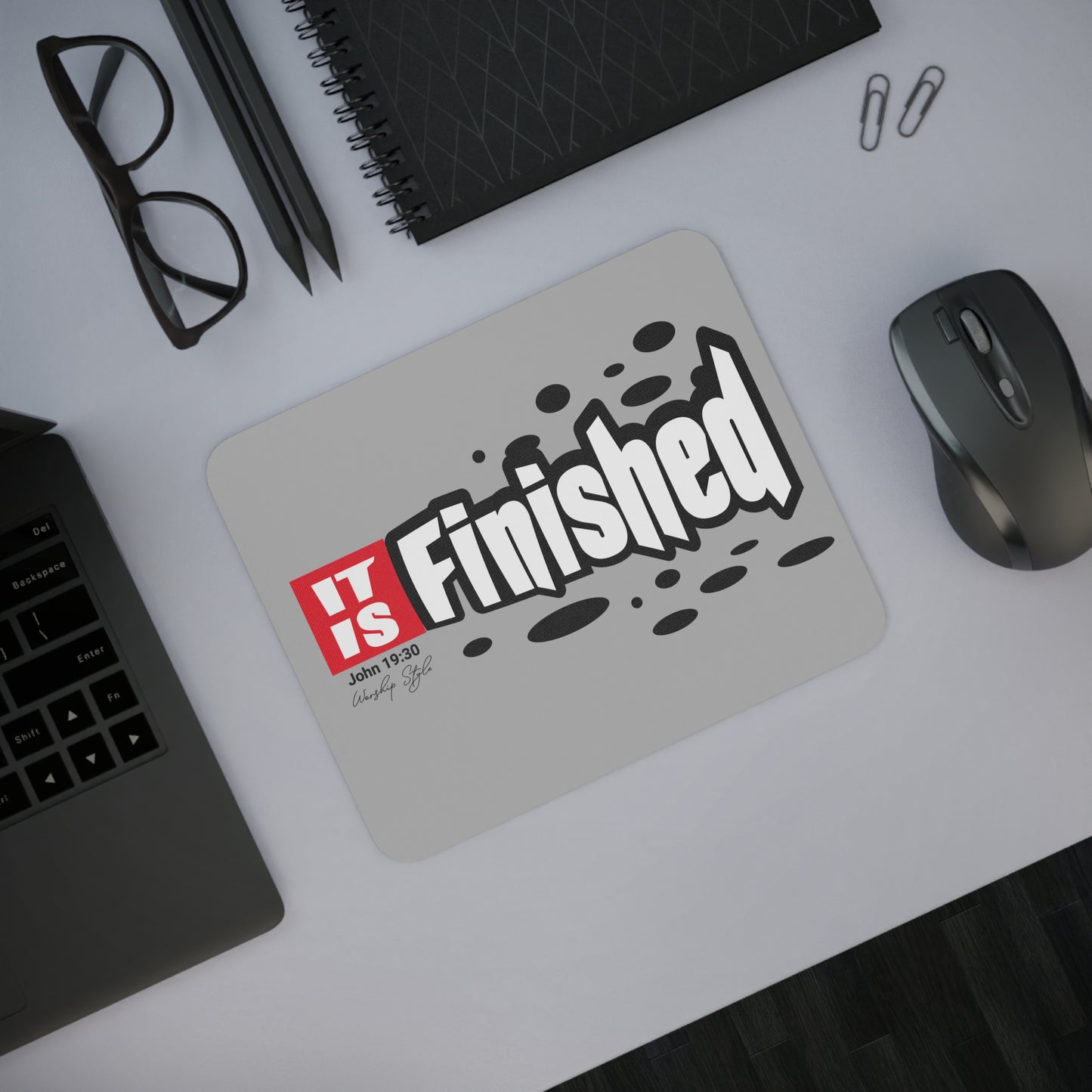 It Is Finished Desk Mouse Pad - Design for Office & Home