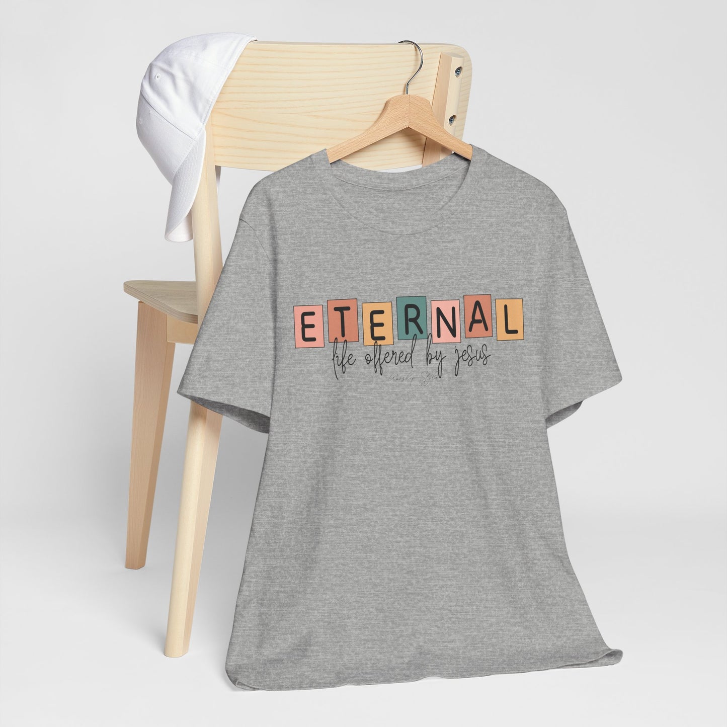 Jesus Offers Eternal Life - Unisex T-shirt à manches courtes en jersey 