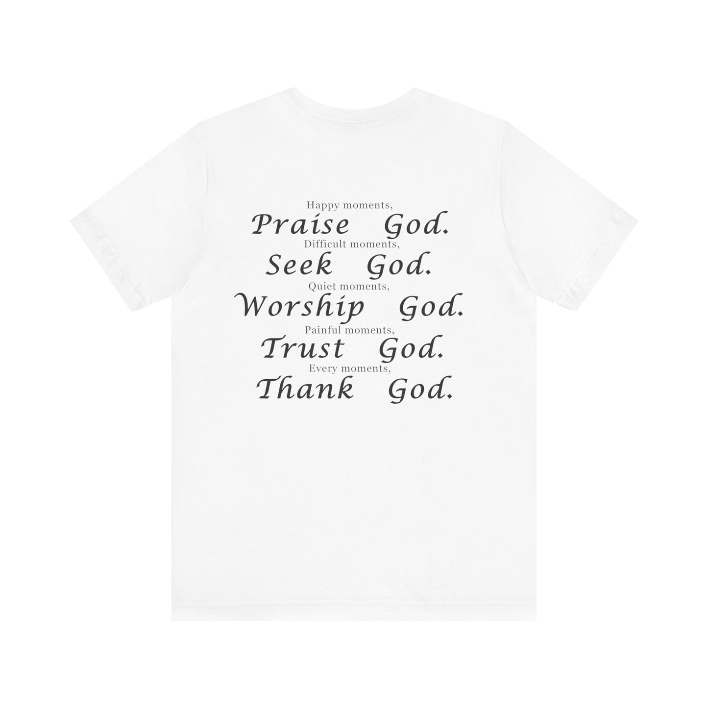 Praise - Seek - Worship - Trust - T-Shirt à manches courtes unisexe en jersey 