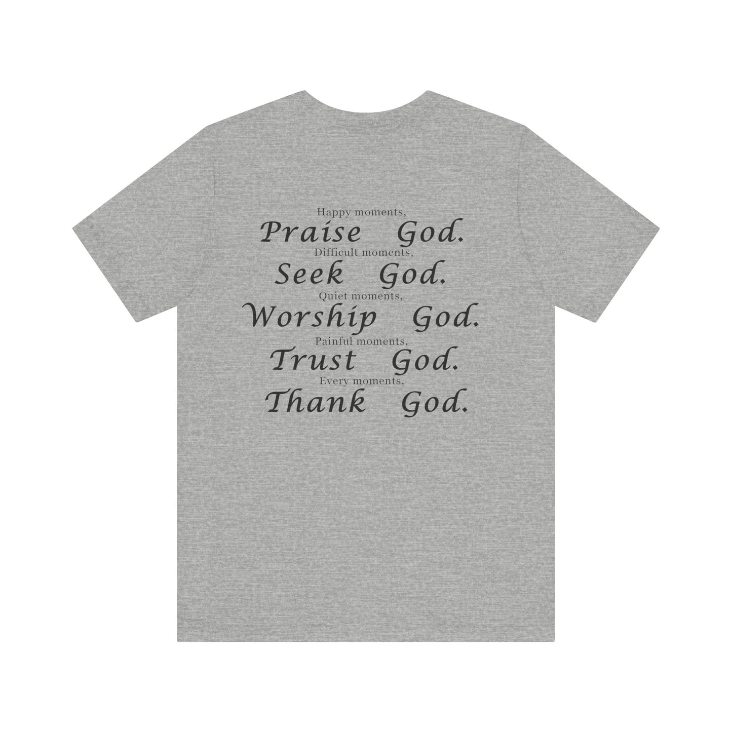 Praise - Seek - Worship - Trust - T-Shirt à manches courtes unisexe en jersey 