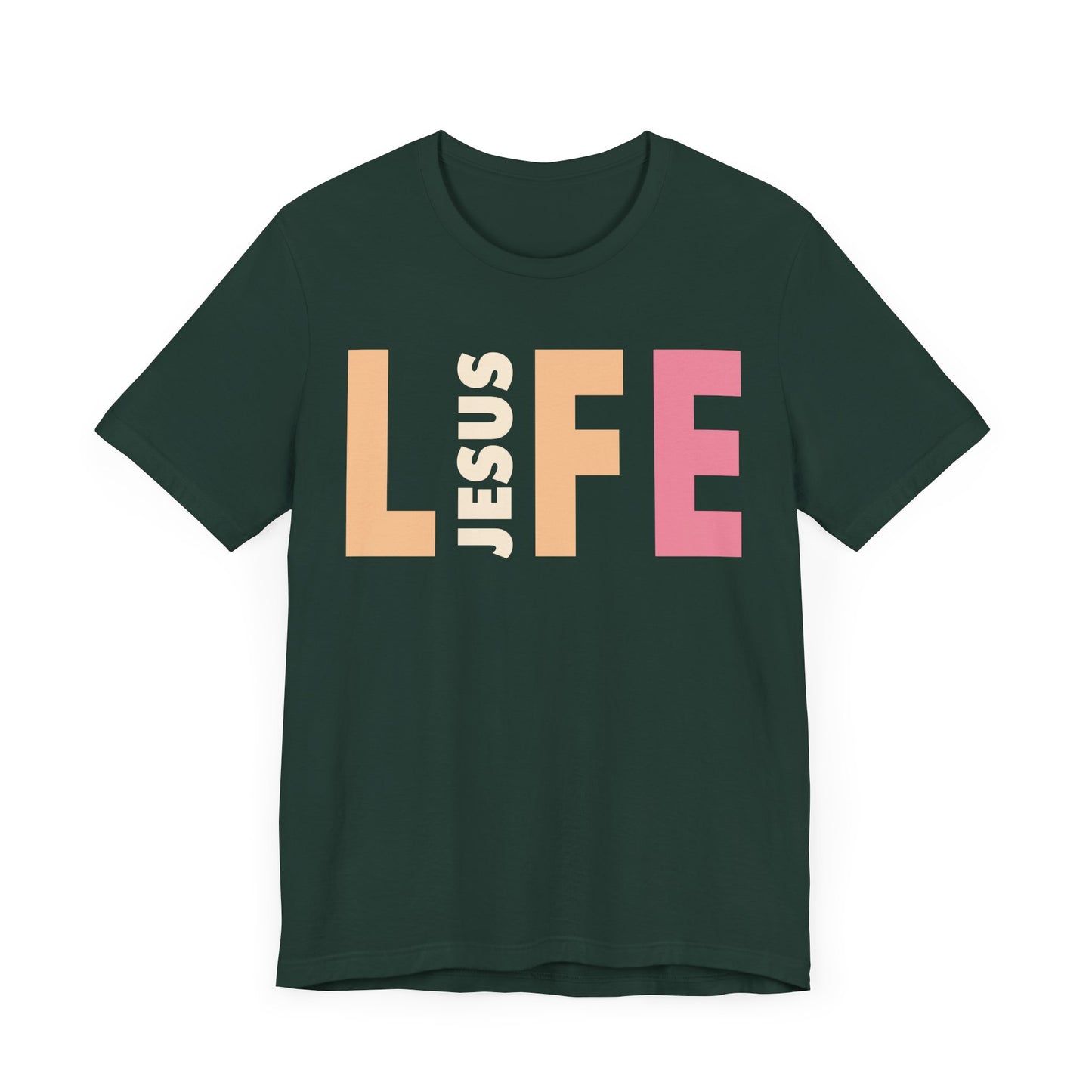 Jesus Is The Life - Unisex T-shirt à manches courtes en jersey 