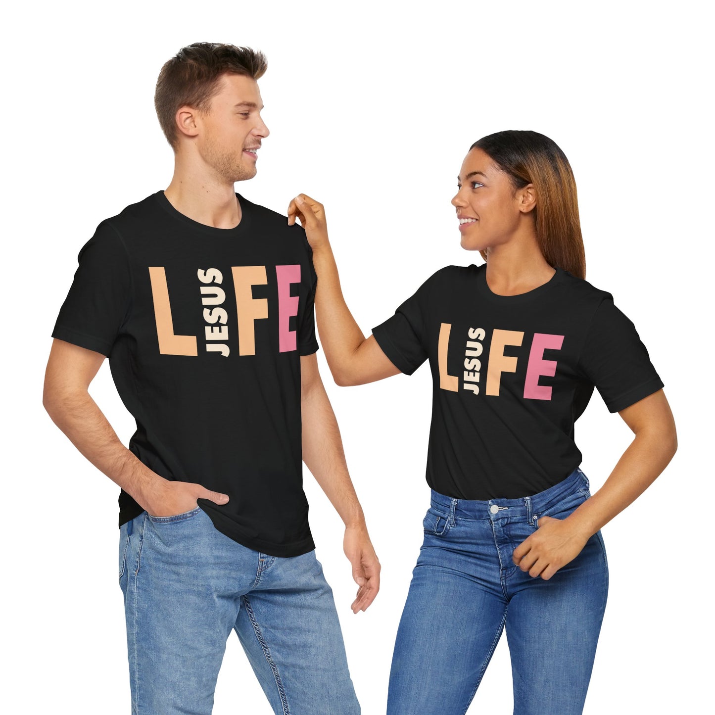 Jesus Is The Life - Unisex T-shirt à manches courtes en jersey 