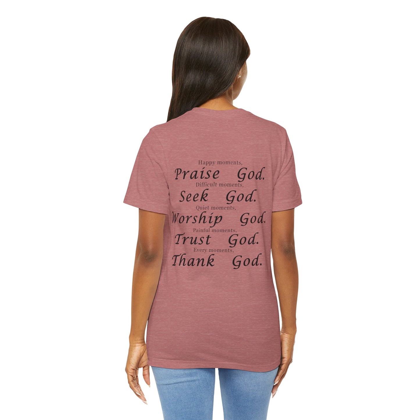 Praise - Seek - Worship - Trust - T-Shirt à manches courtes unisexe en jersey 