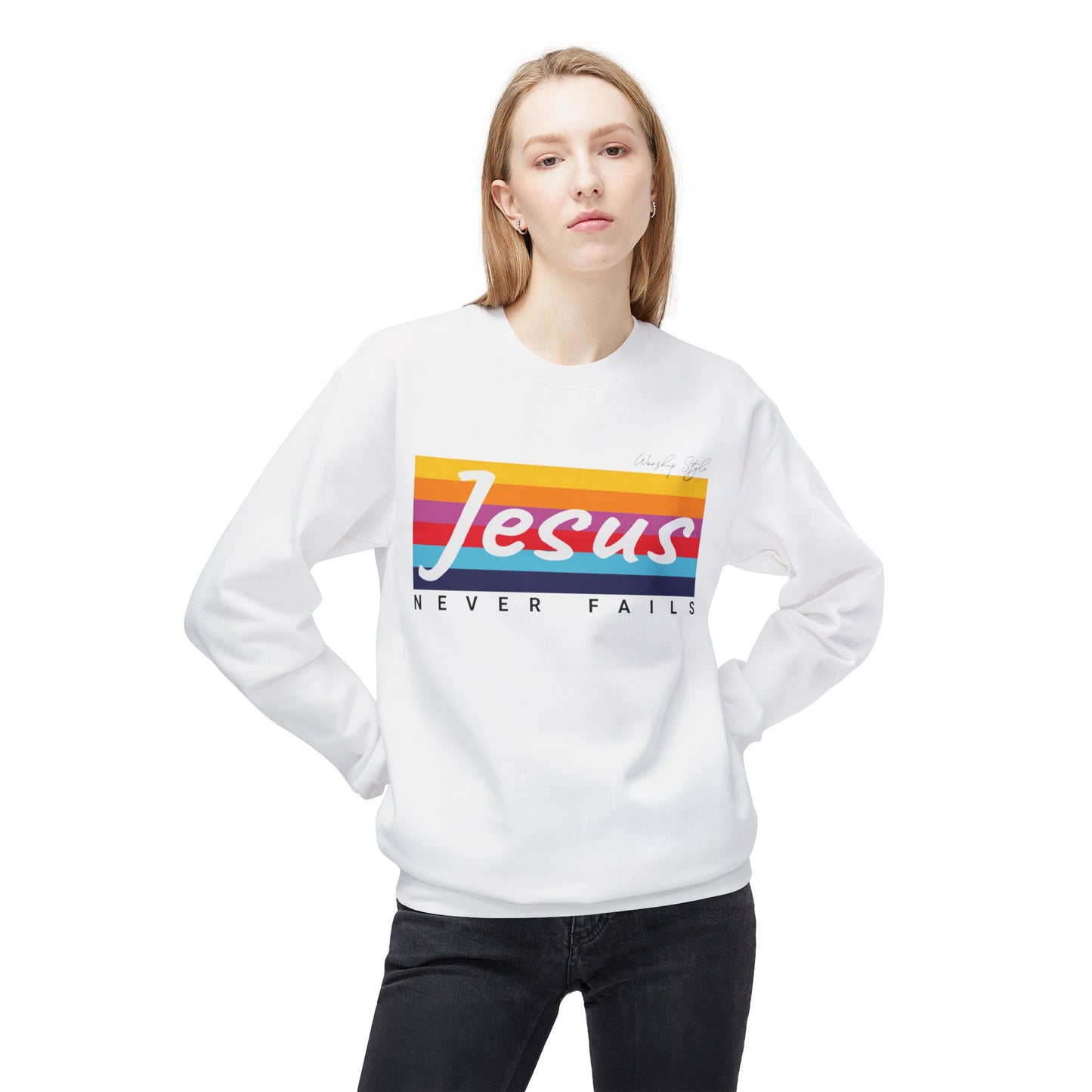 Jesus Never Fails - Unisex Softstyle Fleece Sweatshirt