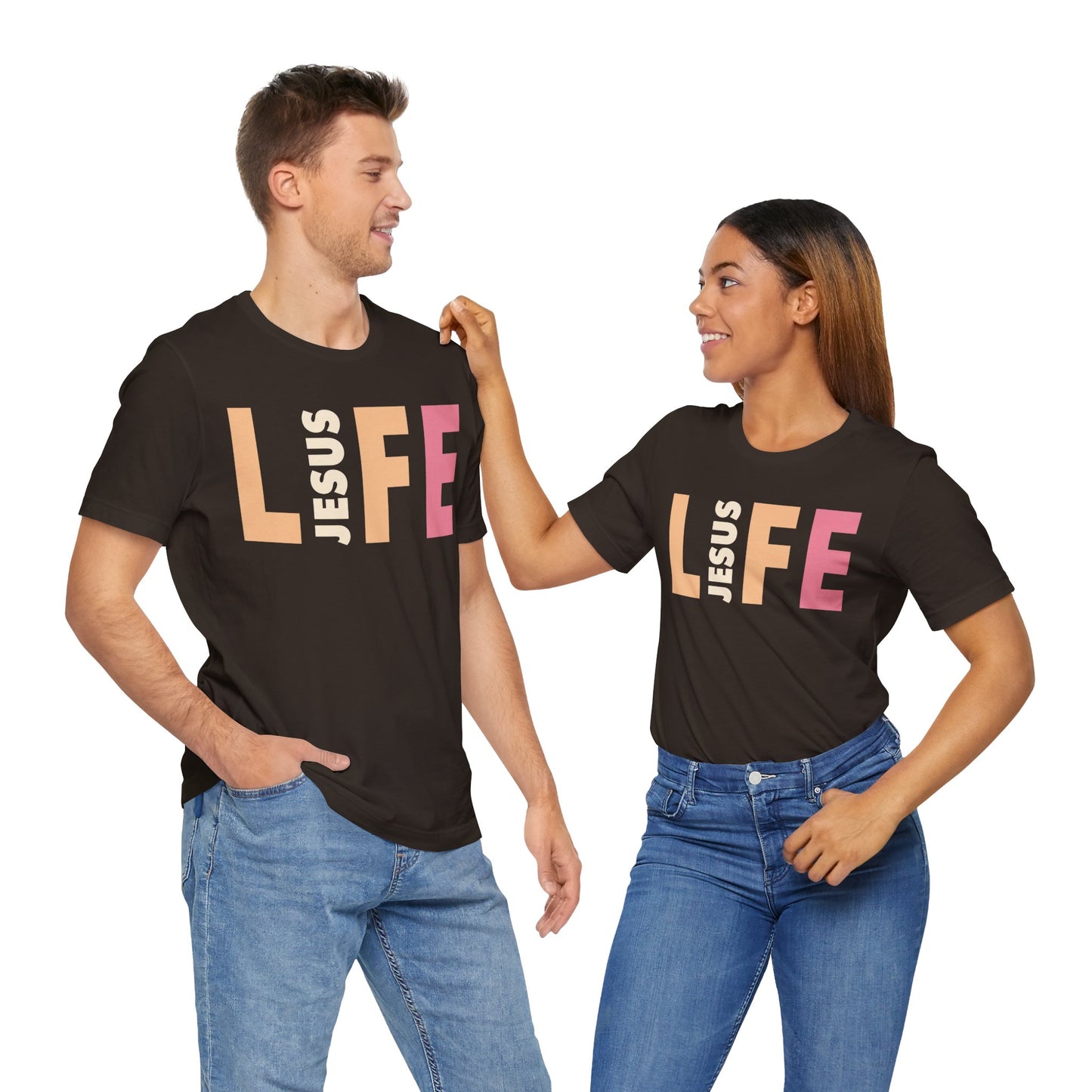 Jesus Is The Life - Unisex T-shirt à manches courtes en jersey 