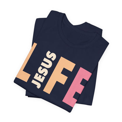 Jesus Is The Life - Unisex T-shirt à manches courtes en jersey 