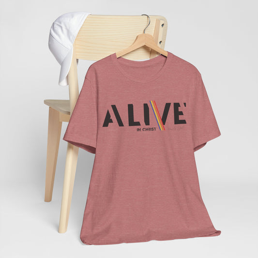 Alive in Christ - Unisex T-shirt à manches courtes en jersey